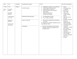 Activities/Assessments 17 days Aug.7