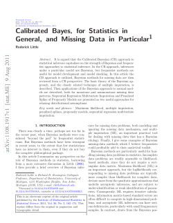 Calibrated Bayes, for Statistics in General, and Missing Data in