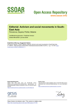 Activism and Social Movements in South-East Asia