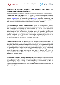 Collaborative science: Mendeley and labfolder join forces to