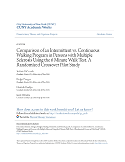 Comparison of an Intermittent vs. Continuous Walking Program in