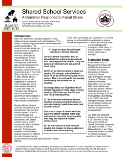 Shared School Services - Restructuring Local Government