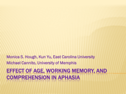 Effect of Age, Working Memory, and Comprehension in