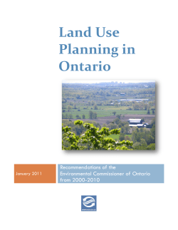 Land Use Planning in Ontario - Environmental Commissioner of