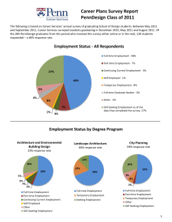 Career Plans Survey Report PennDesign Class of 2011