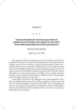 Chapter 5 THE BOUNDARIES OF CONTEXTUALIZATION IN