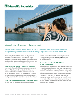 Internal rate of return&hellip; the new math