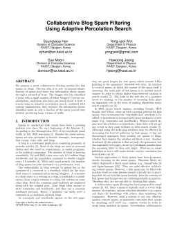 Collaborative Blog Spam Filtering Using Adaptive - Yong
