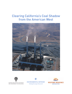 Clearing California`s Coal Shadow from the American West