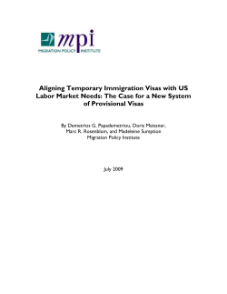 Aligning Temporary Immigration Visas with US Labor Market Needs