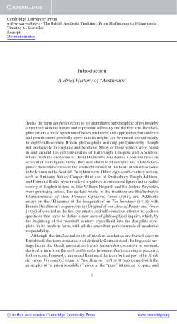 Introduction A Brief History of &ldquo;Aesthetics&rdquo; - Assets