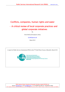 Conflicts, companies, human rights and water