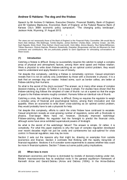 Andrew G Haldane: The dog and the frisbee