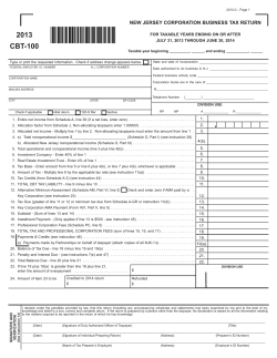 2013 CBT-100 - State of New Jersey