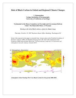 Role of Black Carbon in Global and Regional Climate Changes