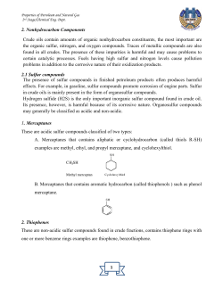 2. Nonhydrocarbon Components Crude oils contain amounts of