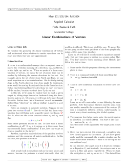 Linear Combinations of Vectors