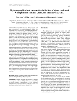 Phytogeographical and community similarities of alpine tundras of