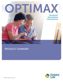Permanent Participating Life Insurance &ndash; Optimax