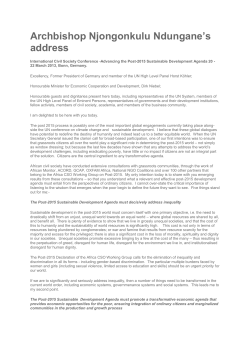 Archbishop Njongonkulu Ndungane`s address