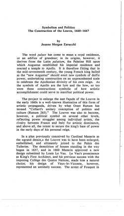 Symbolism and Politics: The Construction of the Louvre