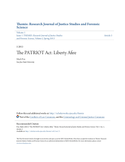 The PATRIOT Act: Liberty Afire - SJSU ScholarWorks