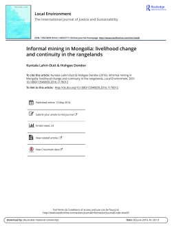 Informal mining in Mongolia: livelihood change and continuity in the
