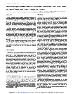 Parental Occupation and Childhood Astrocytoma