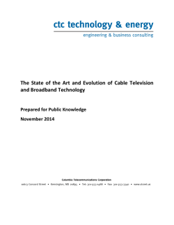 11-2014 The State of the Art and Evolution of Cable Television and