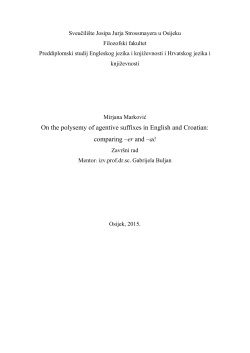 On the polysemy of agentive suffixes in English and Croatian