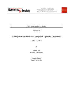 Endogenous Institutional Change and Dynamic