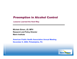 Preemption in Alcohol Control