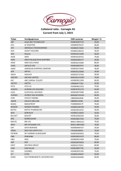 Collateral ratio - Carnegie AS Current from July 1, 2015