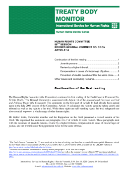 Draft General Comment 32 - International Service for Human Rights