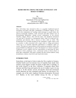 IKORO DRUMS AMONG THE IGBO - Association for Tourism