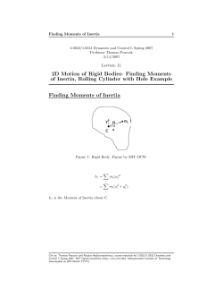 2D Motion of Rigid Bodies: Finding Moments of Inertia, Rolling