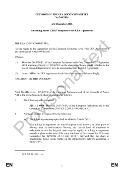 1 DECISION OF THE EEA JOINT COMMITTEE No 244/2016