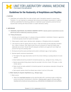 Guidelines for the Husbandry of Amphibians and Reptiles