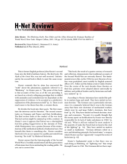 John Mosier. The Blitzkrieg Myth - H-Net