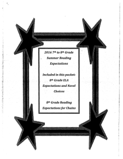 Summer Reading requirements for students entering 8th grade