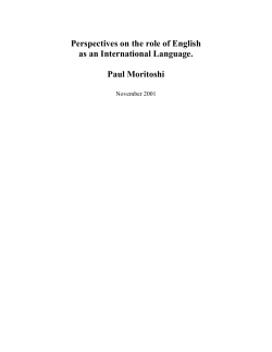 Perspectives on the role of English