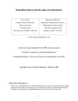 Embodied objects and the signs of mathematics