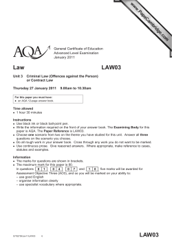 A-level Law Question Paper Unit 03