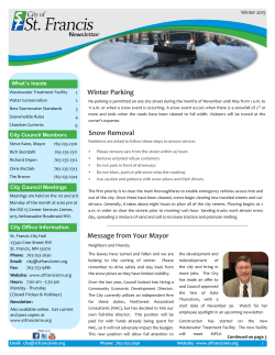 Message from Your Mayor Winter Parking Snow