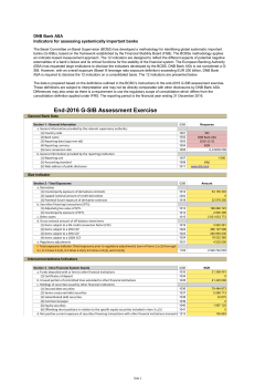 DNBs G-SIB indicators according to BIS parametres