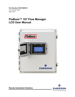 FloBoss&trade; 107 Flow Manager LCD User Manual