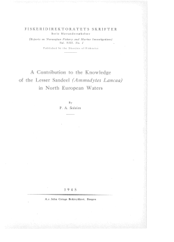 A Contribution to the Knowledge of the Lesser Sandeel