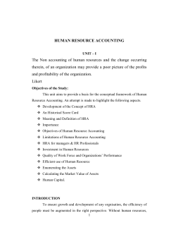 HUMAN RESOURCE ACCOUNTING The Non accounting of human