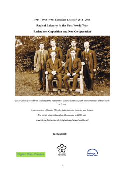 Radical Leicester in the First World War