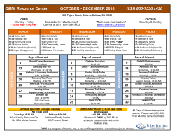 OMNI Resource Center OCTOBER - DECEMBER 2016